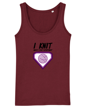 I Knit (what's your superpower) mov Burgundy