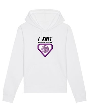 I Knit (what's your superpower) mov White