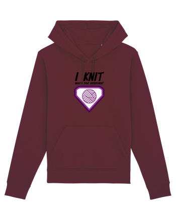 I Knit (what's your superpower) mov Burgundy