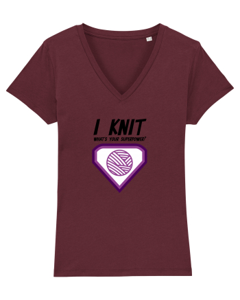 I Knit (what's your superpower) mov Burgundy