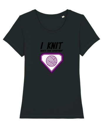 I Knit (what's your superpower) mov Black