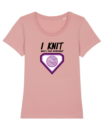 I Knit (what's your superpower) mov Canyon Pink