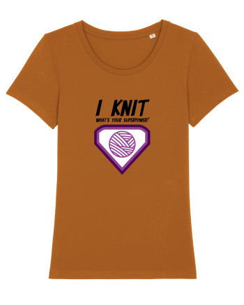 I Knit (what's your superpower) mov Roasted Orange