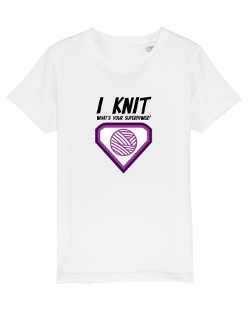 I Knit (what's your superpower) mov White