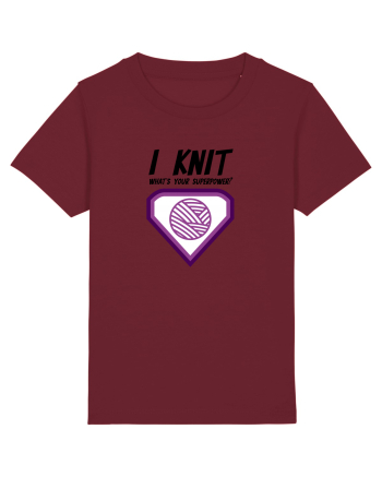 I Knit (what's your superpower) mov Burgundy