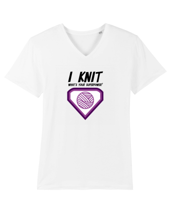 I Knit (what's your superpower) mov White
