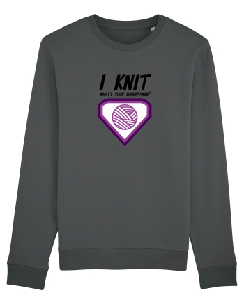 I Knit (what's your superpower) mov Anthracite