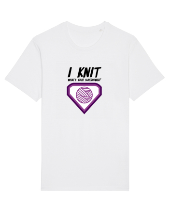I Knit (what's your superpower) mov White