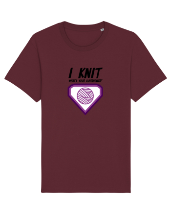 I Knit (what's your superpower) mov Burgundy