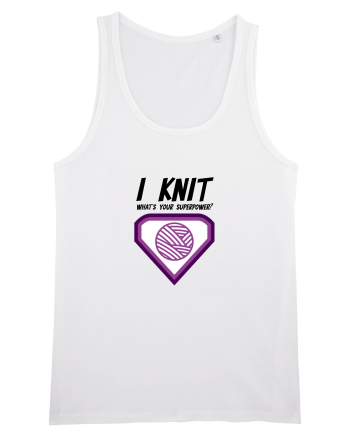 I Knit (what's your superpower) mov White