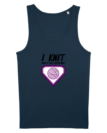 I Knit (what's your superpower) mov Navy
