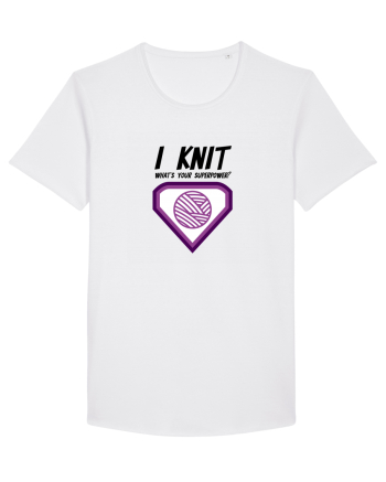 I Knit (what's your superpower) mov White