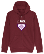 I Knit (what's your superpower) mov si alb Hanorac cu fermoar Unisex Connector
