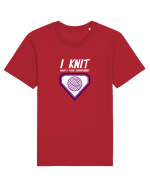 I Knit (what's your superpower) mov si alb Tricou mânecă scurtă Unisex Rocker