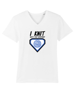 I Knit (what's your superpower) albastru Tricou mânecă scurtă guler V Bărbat Presenter