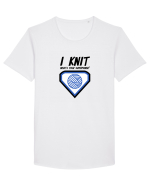 I Knit (what's your superpower) albastru Tricou mânecă scurtă guler larg Bărbat Skater