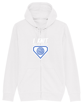I Knit (what's your superpower) albastru si alb White