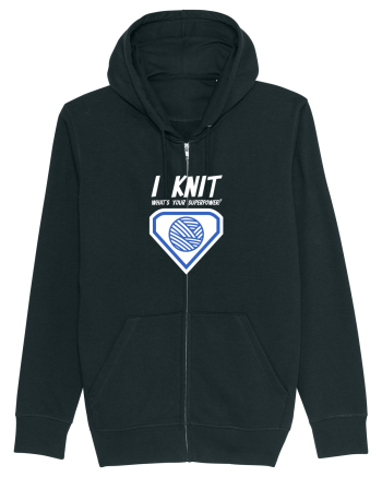 I Knit (what's your superpower) albastru si alb Black