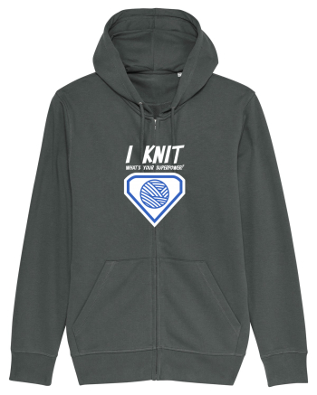 I Knit (what's your superpower) albastru si alb Anthracite