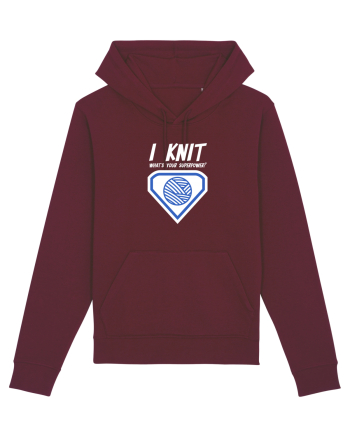 I Knit (what's your superpower) albastru si alb Burgundy