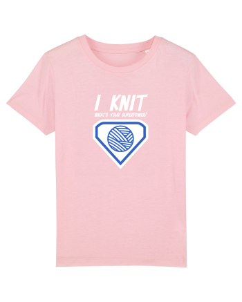 I Knit (what's your superpower) albastru si alb Cotton Pink