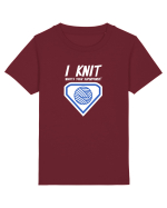 I Knit (what's your superpower) albastru si alb Tricou mânecă scurtă  Copii Mini Creator