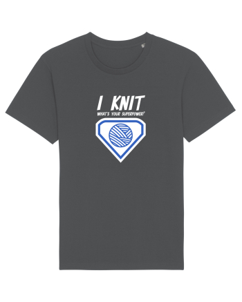 I Knit (what's your superpower) albastru si alb Anthracite