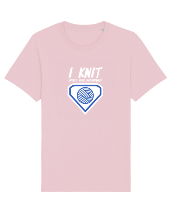 I Knit (what's your superpower) albastru si alb Cotton Pink