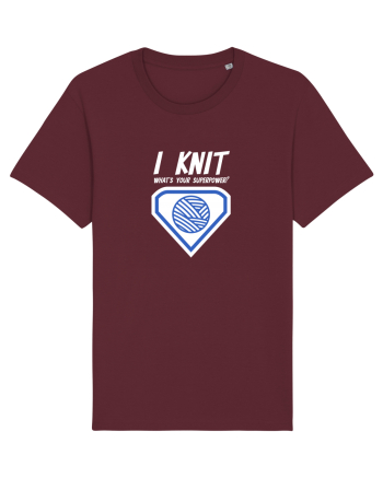 I Knit (what's your superpower) albastru si alb Burgundy