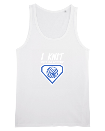I Knit (what's your superpower) albastru si alb White