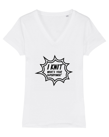 I Knit (what's your superpower) BANG White