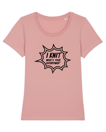 I Knit (what's your superpower) BANG Canyon Pink