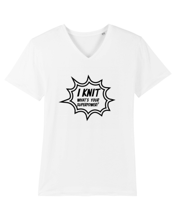I Knit (what's your superpower) BANG White