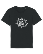 I Knit (what's your superpower) BANG alb Tricou mânecă scurtă Unisex Rocker