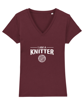 I am a Knitter (alb) Burgundy