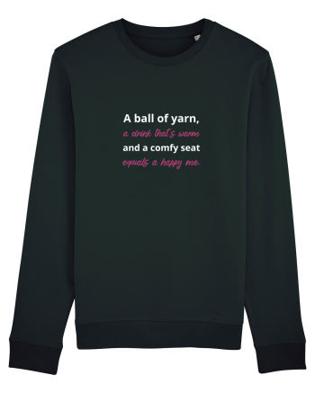 Yarn, Drink, Seat, Happy (roz) Black