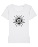 Busola cu Soare  Tricou mânecă scurtă guler larg fitted Damă Expresser