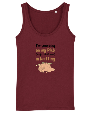 Ph.D in Knitting (doctorat în tricotat) Burgundy