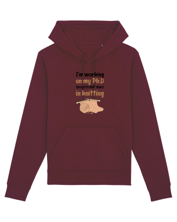 Ph.D in Knitting (doctorat în tricotat) Burgundy