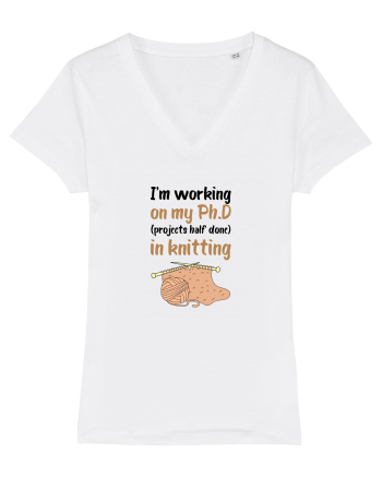 Ph.D in Knitting (doctorat în tricotat) White