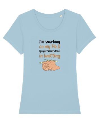 Ph.D in Knitting (doctorat în tricotat) Sky Blue