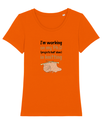 Ph.D in Knitting (doctorat în tricotat) Bright Orange