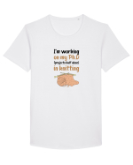 Ph.D in Knitting (doctorat în tricotat) Tricou mânecă scurtă guler larg Bărbat Skater