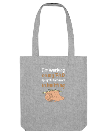 Ph.D in Knitting (doctorat în tricotat) alb Heather Grey