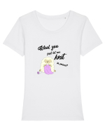 Wool You just let me Knit in Peace? Tricou mânecă scurtă guler larg fitted Damă Expresser