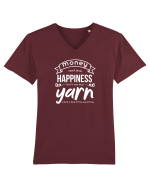 Money can buy Yarn (Banii pot cumpăra ață de tricotat) alb Tricou mânecă scurtă guler V Bărbat Presenter