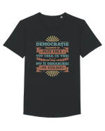 Democratie Tricou mânecă scurtă guler larg Bărbat Skater