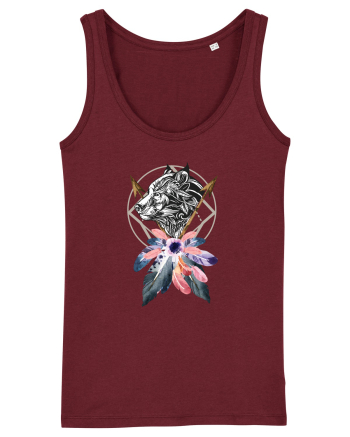 Lup cu Sageată Floral Burgundy