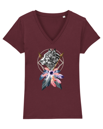 Lup cu Sageată Floral Burgundy
