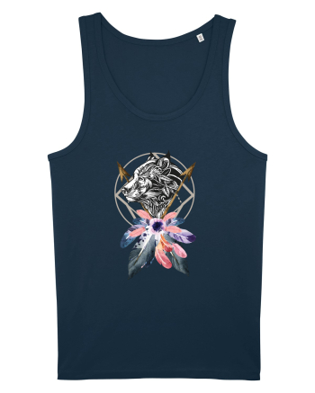 Lup cu Sageată Floral Navy